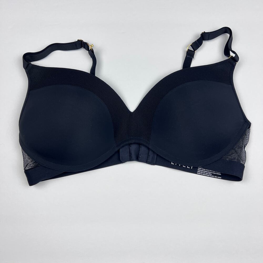 Lively T-Shirt Bra Womens 36D All Day Wireless Black Comfort Capsule Basic